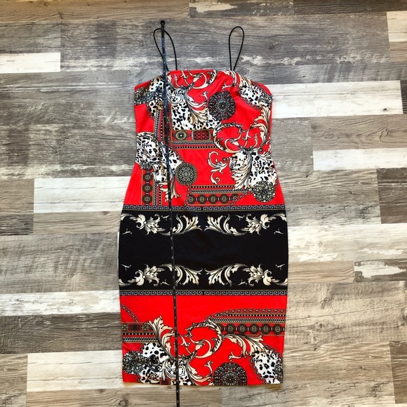 SHEIN Midi Bodycon Cami Patterned Dress - Picture 7 of 12